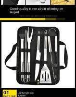 Set De Herramientas Para Parrilla Portátil 9 Piezas Incluye Spatula Clip Skewer Con Bolsa De Almacenamiento Para Barbacoa Al Aire Libre - details 8