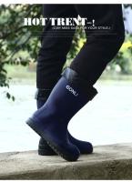 Zapatos De Lluvia Para Hombres Botas De Agua De Medio Tamaño Moda Coreana Suaves Y Antideslizantes Suela Gruesa Material De Goma - details 16