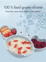 Om Home Juego de vajilla antideslizante para bebé, cuenco de silicona suave, plato, cuchara, tenedor, babero, juego de tazas, platos de alimentación para niños pequeños, 8 unids/set - details 2