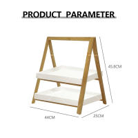 Estante de madera maciza multicapa con forma de escalera para sala de estar, estante de almacenamiento para flores, decoración suave para paisajismo, estante de exhibición para piso - details 1