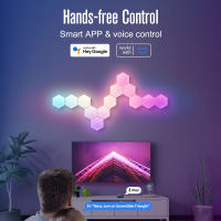 Lámpara De Pared Hexagonal Inteligente RGB Luz Nocturna Cambiante Para Ambiente DIY Forma Música Rítmica Control APP Para Game Room Dormitorio - details 5