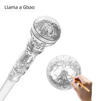 Bastón De Moda De Plata Con Mango Redondo Elegante Para Fiesta Y Decoración Cruzado De 93cm Con Punta De Goma Material De Eje De Acero - details 1