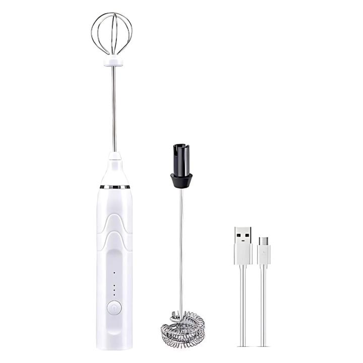 XOCOTO Espumador de Leche Eléctrico con dos Cabezales Mezcladoras, Fácil de Limpiar, Multiusos, Batidor de Huevos, Chocolate, 3 velocidades, Mezclador de Mano, Batidora Eléctrica, Batería Recargable, Producto Seguro y Duradero