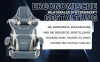 Silla Gaming Ergonómica Silla de Oficina con Reposapiés Silla Racing Silla de Ordenador Regulable en Altura Silla de Ordenador Acolada Soporte Lumbar Azul Beige - details 3