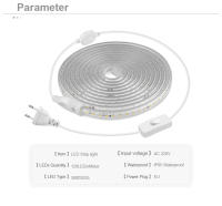Tiras LED Flexibles De Alta Calidad AC 220V 2835SMD 120LEDs/m Para Exteriores Impermeables Con Enchufe EU Para Iluminación De Sala De Estar - details 1