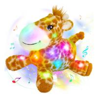 Juguete De Peluche Giraffe Suave 35cm Con LED Y Luz Interior Musical Regalo De Cumpleaños Para Niñas Y Niños Con Animal Brown - details 5