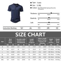 Camiseta De Verano Para Hombre Cuello Henley Manga Corta Casual Transpirable Quick Dry Polyester Streetwear Top - details 0