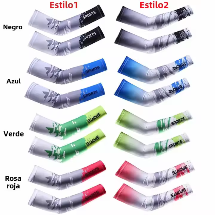 2Pcs Mangas De Protección Solar Para Deporte Cubremanos Para Ciclismo Pesca Running Unisex Mangas Calientes Y Frías Para Verano - 1