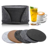 11pcs Coasters Redondos De Terciopelo Para Mesa De Comedor Protector Antigolpes Resistente Al Calor Para Taza De Café Y Té Tapete Para Vaso De Cocina Accesorios - details 1