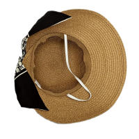 Kebedo Moda Sombrero de Paja para Mujer ir a Playa en Verano Pamela Ajustable Talla Única Visera ancha con protección solar - details 0