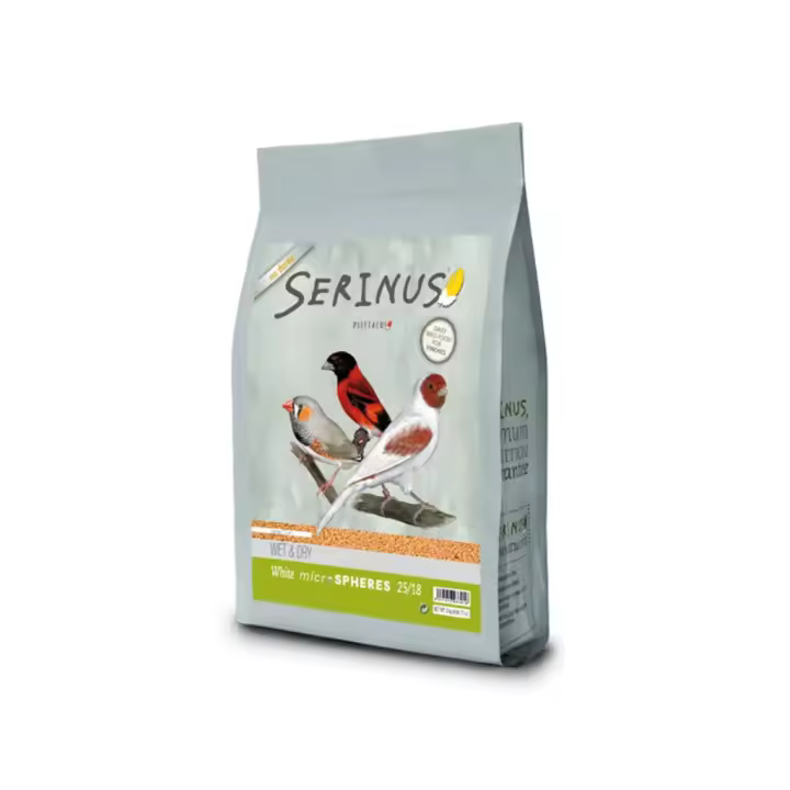 PSITTACUS - Serinus - Wet & Dry White Microspheres 25/18 (3 kg) - Alimento Microextrusionado para Canarios, Jilgueros, Verderones, Diamantes Mandarines, etc. - 1