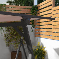 Swing Banco Columpio de 3 plazas con cojeos y Techo regulable, peso 300 kg color CAFI 205x130x175 cm, para Jardines y Terrazas - details 1