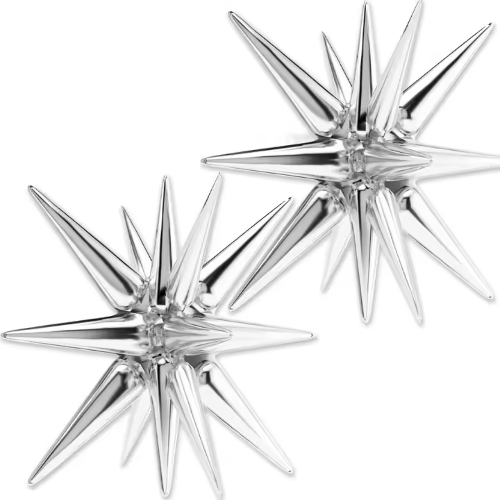 2Pcs Globos De Aleación De Hierro 22 Pulgadas Estrella De 4D Explosión De Estrella Pentagrama Para Decoración De Fiestas De Navidad Cumpleaños Boda Y Wedding - 1