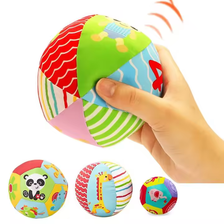 Juguete Educativo De Toque Para Bebés Suelto Bola De Comodidad Con Raticlave Juguete Sensorial Para El Desarrollo De Manos Y Oídos Para Crawler 0-12 Meses - 1