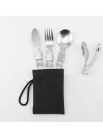 Juego De Comedor Para Camping Y Viajes Con Cuchillo Fork Y Cuchara Plegables Aluminio Resistente Para Piqueniques Y Excursiones - details 0