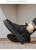 Botas De Otoño Para Hombre Antideslizantes Resistentes Al Desgaste Con Tela De Canvas Suela De Goma Botines Retro De Moda Para Caminar Y Trabajo - details 4