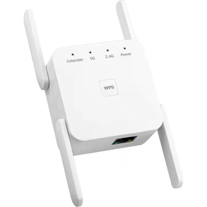 Amplificador de señal WiFi 2025, repetidor WiFi de doble banda de 1200 Mbps, 2.4/5 GHz, cubre hasta 7600 pies cuadrados y 40 dispositivos, extensor de señal de rango WiFi inalámbrico con puerto - 1