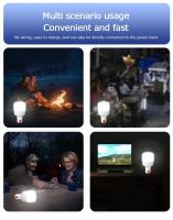 Lámpara LED Recargable USB Para Exteriores 60W Luz De Emergencia Con Gancho Para Camping Pesca Y Luces Nocturnas Portátiles Para Tiendas - details 5