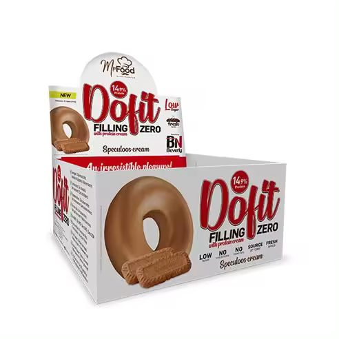 Beverly Nutrition Dofit Zero Speculoos con Crema Protéica - Rosquilla Proteica Sin Aceite de Palma - Pack de 12 Unidades - 1
