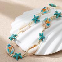 Collar Boho De Concha Natural Para Mujeres Y Niñas Con Estrella De Mar Y Caracol Cadena De Hilo Suave Joyería De Playa Para Vacaciones Regalo - details 5