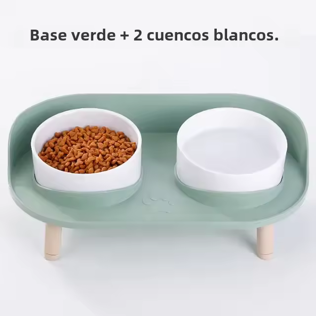 Comederos de comida para mascotas, cuencos Dobles de Altura ajustable para Gatos y Perros, Bebe de Agua, Plato de Alimentación Elevado, suministro para gatitos - 1