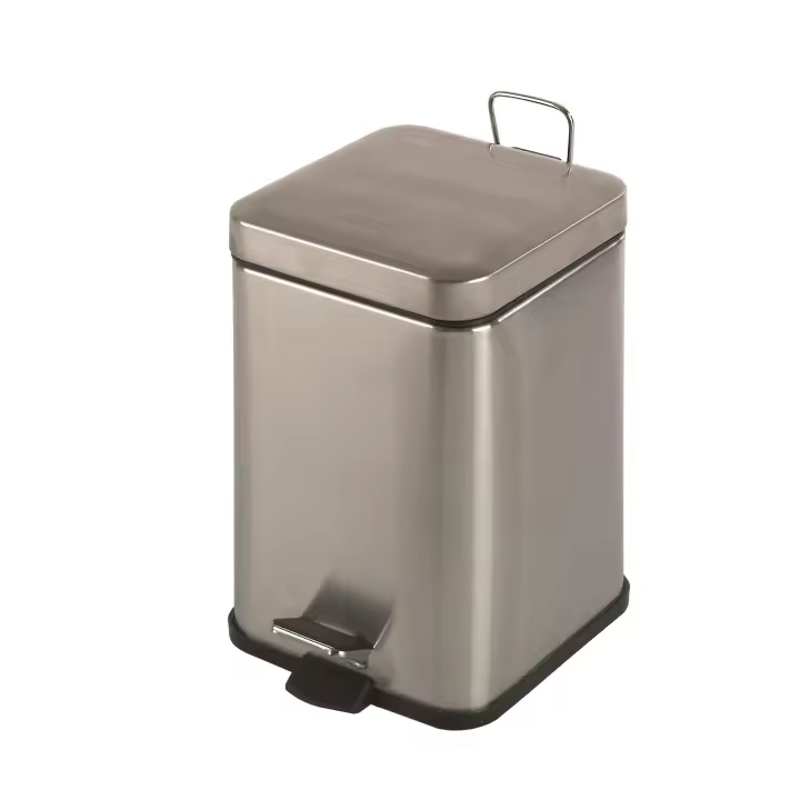 MEDICLINICS PP1206CS Cubo Pedal Cuadrado 6l Inox Satinado - 1