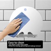 Espejo De Viaje Inquebrantable Y Sin Niebla Con Gancho Para Afeitado Y Succión Para Baño Espejo De Lavabo Para Pared Sin Niebla - details 3