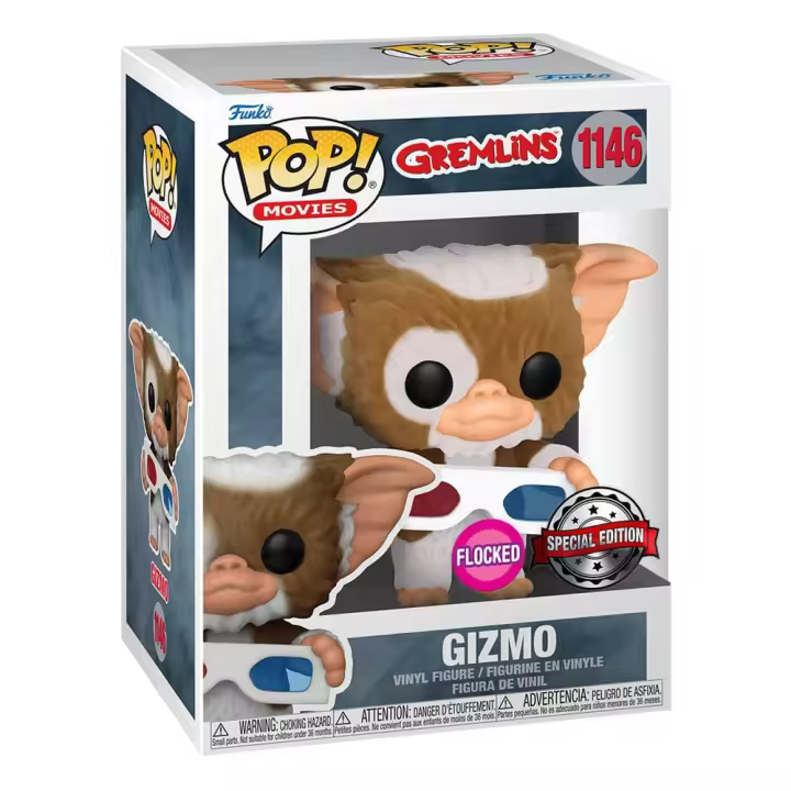 Gremlins Figura POP! Movies Vinyl (Exc) Gremlin with 3D Glasses Flocked 9 cm - 1