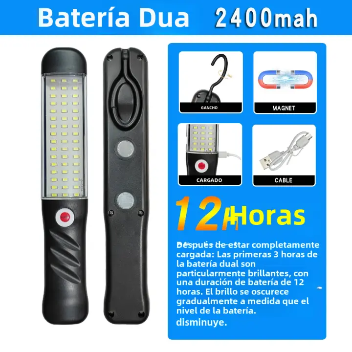 Lámpara de trabajo recargable de mano USB 5V, reflector portátil para vehículos, luz de reparación, imán de alto brillo, emergencia multiusos - 1