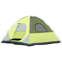 Outsunny Tienda de Campaña Familiar 3 Personas Tienda de Camping UPF 30+ Impermeable hasta 1500 mm con Doble Capa Bolsillos y Bolsa de Transporte 300x300x185 cm Gris y Amarillo - details 0