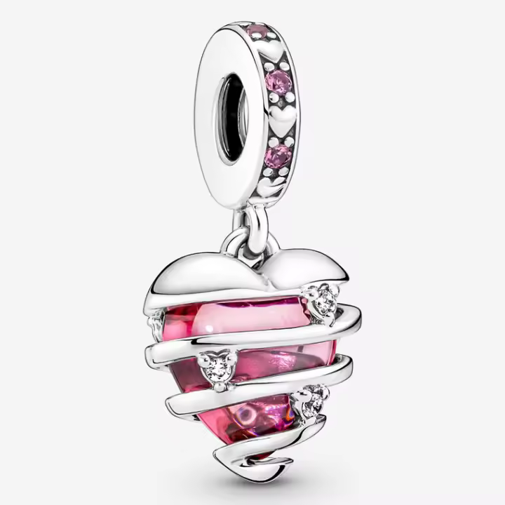 Pandora Charm de Colgante en Plata de Ley Confesión de Amor en Forma de Corazón en Espiral  791131C01 ，Incluye Caja Original - 1