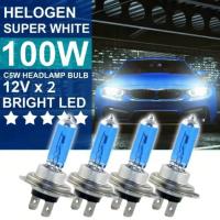 2pcs Bombilla Halógena Blanca Super Brillante Para Faros De Carro 100W 12V 55W Luz De Parqueo Alta Potencia Para Faros De Carro - details 4