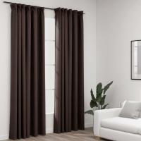 vidaXL Cortinas Opacas con Ganchos 2 Piezas 140x225 cm Ventana Anillas Color Azul,  Gris,  Negro y mas - details 7