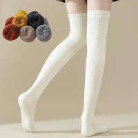 Medias Largas De Invierno Para Mujer Calientes Y Gruesas Medias Altas Terciadas Moda JK Lolita Colores Sólidos Talla Única - details 24
