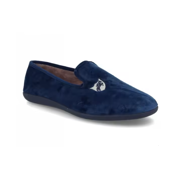 Mº1028 - BE RELAX ZAPATILLA CASA CABALLERO  COLORES : MARINO  TALLAS: 39 AL 46  CORTE EXTERIOR: TEXTIL   FORRO INTERIOR: TEXTIL   PLANTILLA: TEXTIL  ALTURA TACÓN / CUÑA : 2 CM.  PISO : SINTÉTICO - 1