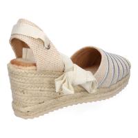 PuntoSalao Sandalias plateadas de cuña media en yute para mujer 5Q82 - details 2