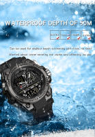 Reloj De Pulsera Deportivo Para Hombre OFNS 5ATM Impermeable G-Style Militar Sport Cuero Mecánico Pantalla LED Digital Multifuncional - details 15