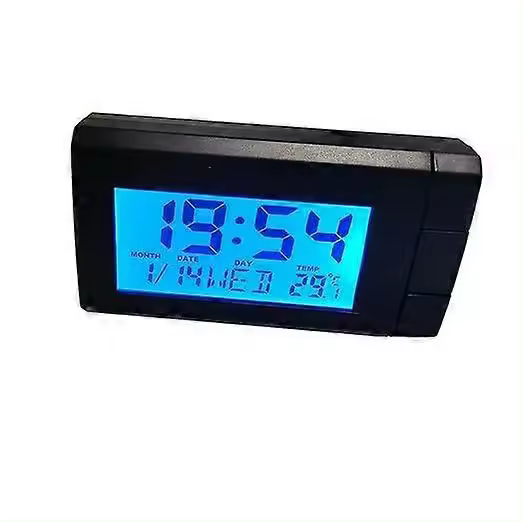 Reloj LCD para coche con temperatura, termómetro para salpicadero, reloj digital con retroiluminación y pantalla de temperatura nocturna para camión. - 1