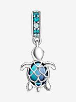 Pandora - Charm Colgante de Tortuga Marina de cristal de Murano - Plata de Lei - details 0