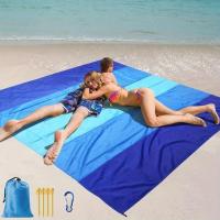 Manta De Playa Impermeable Y Desnuda Para 4-7 Adultos Tamaño Grande Secado Rápido Antisandía Para Picnics Al Aire Libre Viajes Y Camping Ligera - details 0