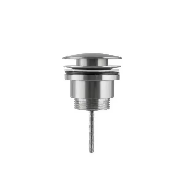 VALAZ Válvula click clack redonda para lavabo o bidet fabricada de latón de acabado acero cepillado - 1