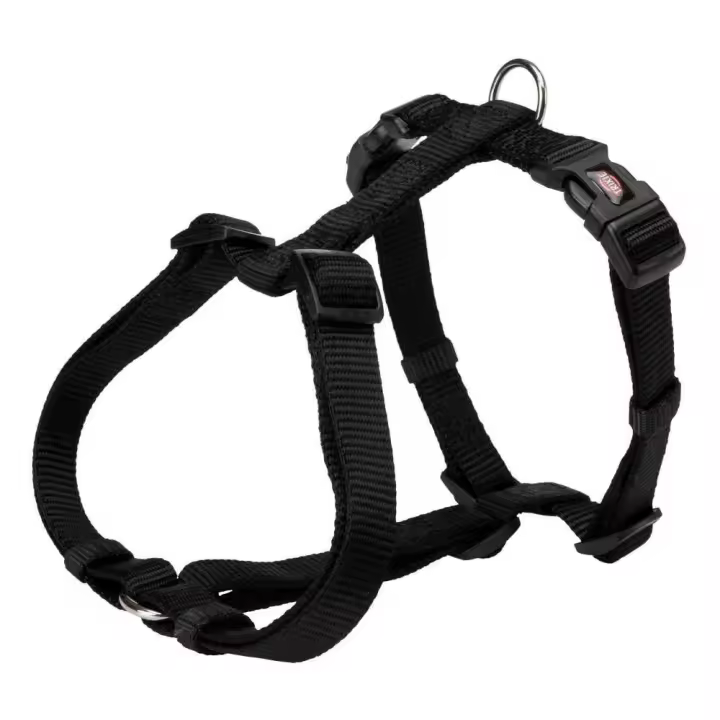 TRIXIE Premium H-harness, XXS–XS: 20–32 cm/10 mm, black - 1