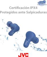JVC Auriculares Inalámbricos Bluetooth Deportivos | Control Táctil | 3 Modos de Sonido | 24h de Batería | Bluetooth 5.3 | Almohadillas 4 Tallas XL a S | Resistente a Salpicaduras | - HA-Z77t Carga rápida para 85 minutos de reproducción - Con solo 15 minut - details 4