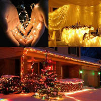 Luces De Navidad LED Impermeables Con Control Remoto Y Pilas Incluidas Cadena De Luces De Fairy Para Decoración De Bodas Y Exterior Con 8 Modos Colores Variados - details 12