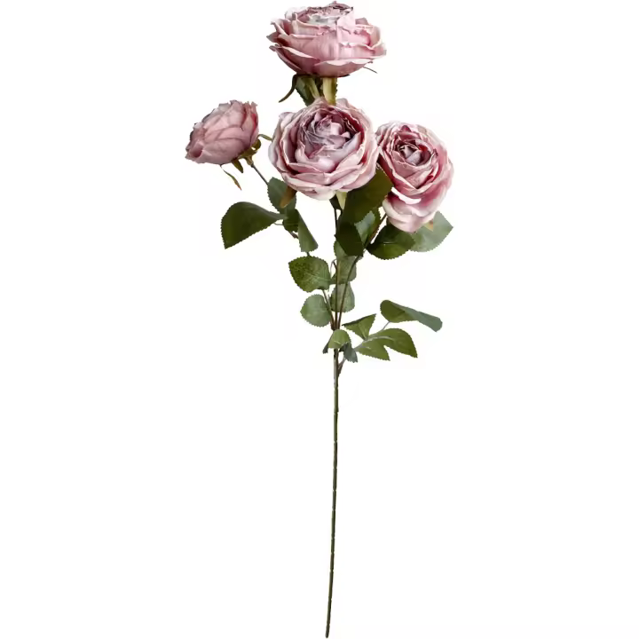 Poenia Arte Floral - Flores y Plantas Artificiales - Vara de Rosa Artificial 62cm - Pack 3 Piezas - 1