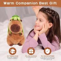Juguete De Peluche Capybara Kawaii Con Mochila De Tortuga Para Niños Muñeco De Peluche Capibara Marrón Con Llavero De Mochila Regalos Para Niños - details 1