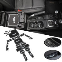 Alfombrilla De Goma Roja Blanca Para Interior De Coche Accesorios De Estilo Para Jeep Wrangler JL 2018-2023 Mat De Taza Decoración Para Puerta - details 0