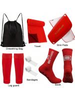 Combustión De Fútbol 6-Piece Equipo Incluye Bolsa De Almacenamiento De Fútbol Calcetines De Deporte Cubiertas De Calcetines Protección De Pierna Banda Deportiva Toallas Frías - details 2