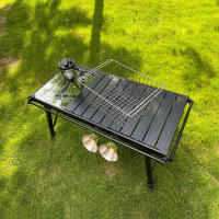 Cesta De Almacenamiento Multifuncional Para Mesa De Camping Plegable Porta Ollas Tazas Platos Soporte Cesta Accesorios IGT Material Acero Inoxidable Color Plateado - details 2