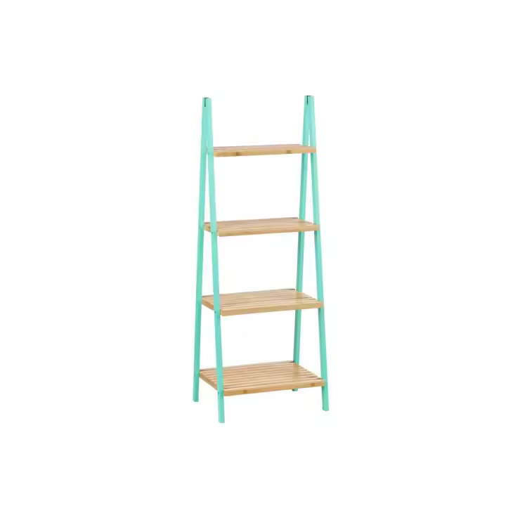 Estantería de Baño Berilo Natural Menta Bambú Madera de Pino 40 X 109,3 X 30 Cm - 1